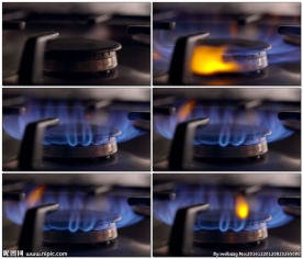 点燃天然气的慢动作