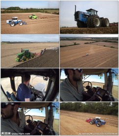 机械化农场翻土机翻土