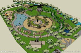 草图大师SU主题公园广场