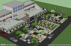 草图大师SU主题公园广场