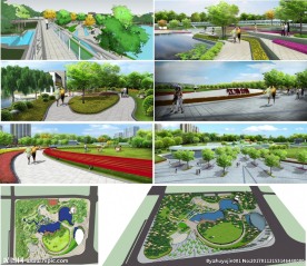 草图大师SU主题公园广场