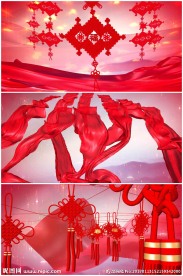 春节红绸喜庆中国结