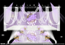 紫色婚礼PSD分层效果图