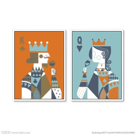 创意扑克牌抽象装饰画