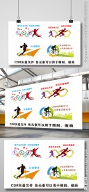 校园文化墙展板矢量图