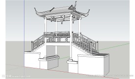 苏式古镇廊桥草图大师SU模型