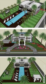 温泉会所建筑草图大师模型