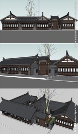 川西民居建筑永平坊肆号草图模型