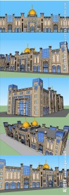 伊斯兰酒店建筑草图大师SU模型