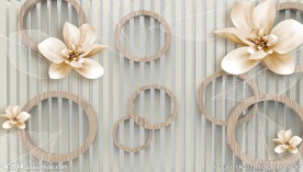 鲜花3D立体背景墙