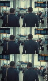 两个商务人士走路交流