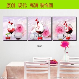 餐厅酒杯无框画