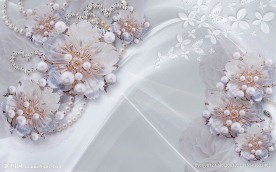 浪漫花朵现代背景墙