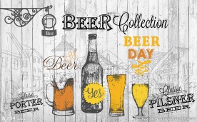 木板墙啤酒系列装饰画背景墙