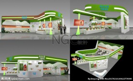 绿色 清新 时尚 展台 展览