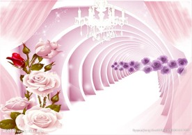 清新简约粉色背景墙装饰画