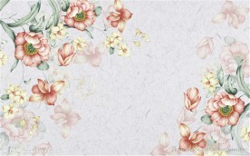 简约唯美花朵背景墙装饰画