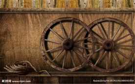 复古怀旧车轮背景墙装饰画