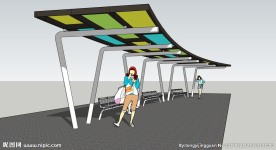 景观艺术廊架SU模型