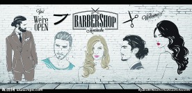 高清理发店美发装饰画背景墙