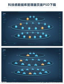 电脑软件科技感数据库管理器页面
