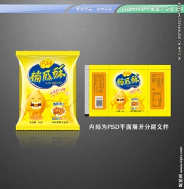 南瓜酥包装平面展开分层图