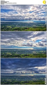 城镇上空美丽的蓝天白云