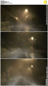 暴风雨中开车前进