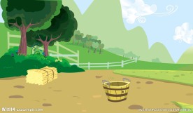 卡通蓝天草地背景