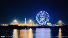 泗阳城南游乐园夜景延时摄影