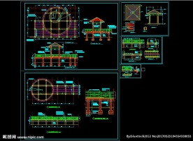 湖心亭及栈道平台节点详图