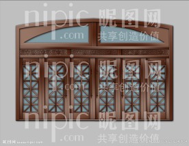 金属铜门效果图