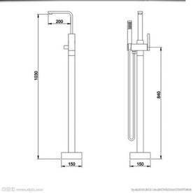 落地浴缸龙头模型