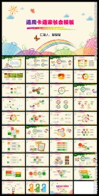 炫彩卡通儿童成长教育活动课件