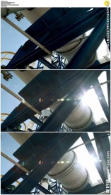 阳光穿过工业管道