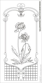 花草移门缕空玻璃雕刻刻绘图案
