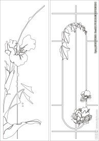 移门缕空玻璃雕刻刻绘图案