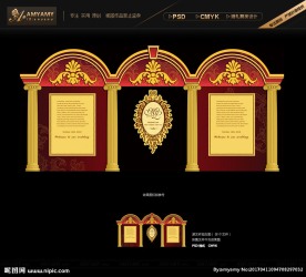 欧式红金色巴洛克婚礼