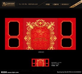 红色欧式婚礼背景