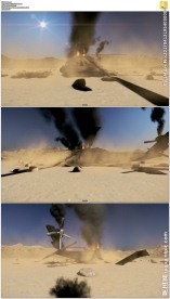 沙漠燃烧坠毁的飞机