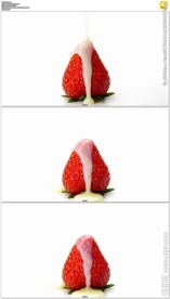 草莓浇上酸奶