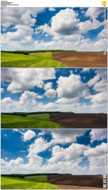 乌克兰绿色田野蓝天白云