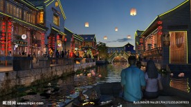 乌镇夜景商业街