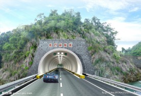 道路隧道单洞进出口景观效果图