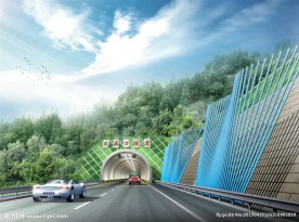 道路隧道进出口波浪景观效果图