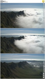 山顶翻滚的白云