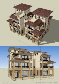 SketchUp别墅模型