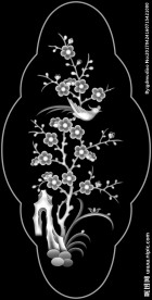 梅花浮雕精雕灰度图