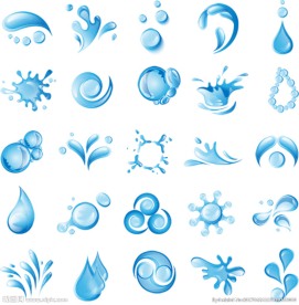 造型各异的水元素图标PSD分层