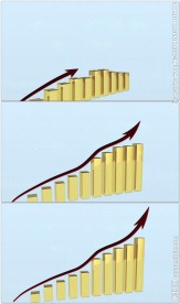 金色柱状图箭头生长动画